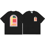 Summer collection: casa casablanca print oversized short-sleeve t-shirt - premium heavyweight cotton