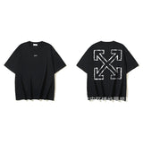 European and american spring/summer ow gradient arrow graphic crew neck short sleeve t-shirt