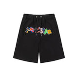 Cross-border trade trapstar rainbow letter gradient towel embroidery short sleeve t-shirt & fog high street shorts set