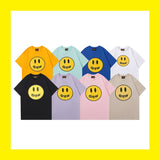Wholesale drew smiley face short sleeve justin bieber fog trendy high street loose couple t-shirt