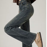 Unisex Jeans Straight Jeans Loose High Waist