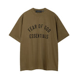Fog icon double line essentials american high street summerloose couple short sleeve trendy heavy weight t-shirt