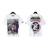 american trend high quality loose t-shirt pure cotton front and rear high-definition printing casualcoupletrendy short sleeves