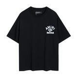 amri washed distressed tiger head number & letter logo short sleeve t-shirt