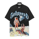 high version gods short sleeve heavy weight washed fog high street skull pure cottonprinting round