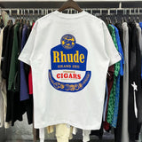 Rhude T Shirts Wine Printing Cotton Casual Short Sleeve Men and Women
