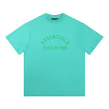 essential double line fog shorts icon laminated stereo letter round neck couple pullover