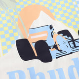 Rhude T Shirts Coconut Racing Printed Cotton Casual Short Sleeves Men and Women