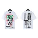 american trend high quality loose t-shirt pure cotton front and rear high-definition printing casualcoupletrendy short sleeves