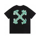 Correct version offow rainbow gradient arrow twill cashew flower graffiti short-sleeved t-shirt