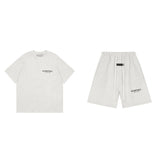 Flocked letter essentials short-sleeved t-shirt hip-hop half-sleeved high street fog american shorts