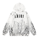 Amri splash ink flowing paint starry sky crack letter logo unicorn arm hoodie sweatshirt couple wear long sleeves