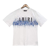 Cross-border wholesale correct version am splash ink flow paint camouflage starry sky graffiti letter short-sleeved high street couple t
