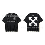 European and american spring/summer ow gradient arrow graphic crew neck short sleeve t-shirt
