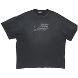 Ac letter print high street washed distressed vintage oversized short sleeve couple t-shirt