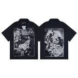 Erd rich second generation loose version american trend quiet eye printing round neck short sleeve t-shirt couple outfit