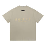 essential double line fog shorts icon laminated stereo letter round neck couple pullover
