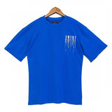 Cross-border wholesale correct version am splash ink flow paint camouflage starry sky graffiti letter short-sleeved high street couple t