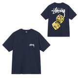 Summer running volume stussy short-sleeved t-shirt dice black eight ice cream comfy basics american couple summer t