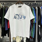 Wholesale amri little angel crane peace bird digital gradient letter logo couple's short set