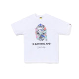 cross-border wholesale japanese style camouflage shark tiger head ape color matching luminous short-sleeved couple loose