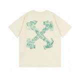 Correct version offow rainbow gradient arrow twill cashew flower graffiti short-sleeved t-shirt