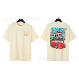 American classic series high street gall retro basic letter d print short sleeve t-shirt