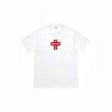 Wholesale export sup streetwear letter print 100% cotton t-shirt - relaxed fit, crew neck, short sleeve