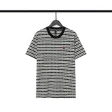 CHH Chrome Heart T Shirts Poison Home Stripe Jacquard Embroidery Short Sleeve Couple T-Shirt