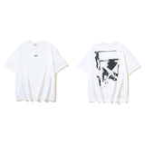 European and american spring/summer ow gradient arrow graphic crew neck short sleeve t-shirt