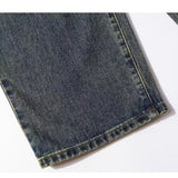 Unisex Jeans Retro Blue Wide Leg Jeans Men's Loose Straight Pants