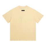 essential double line fog shorts icon laminated stereo letter round neck couple pullover