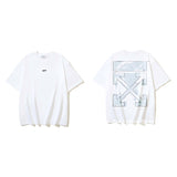 European and american spring/summer ow gradient arrow graphic crew neck short sleeve t-shirt