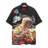 high version gods short sleeve heavy weight washed fog high street skull pure cottonprinting round