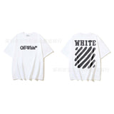 European and american spring/summer ow gradient arrow graphic crew neck short sleeve t-shirt