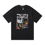 Purple br@nd comfy basics letter logo printing short-sleeved fog american street t-shirt