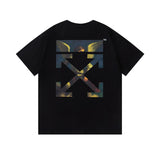 Spring/summer ow splatter graffiti arrow graphic crewneck short sleeve tee