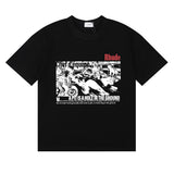 Rhude T Shirts Racing Tire Change Scene Printed Cotton Casual Short Sleeves Men and Women