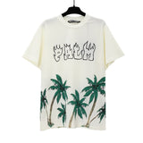 Correct version of pa beheaded bear short sleeves palm tree high street bat sleeves big logo letter on the back