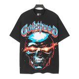 high version gods short sleeve heavy weight washed fog high street skull pure cottonprinting round