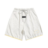 essential double line fog shorts icon laminated stereo letter round neck couple pullover