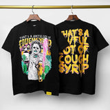 Cough syrup short-sleeved high-quality pure cotton round neck t-shirt fashionprinting breathable short-sleeved summer