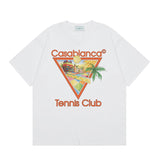 Summer collection: casa casablanca print oversized short-sleeve t-shirt - premium heavyweight cotton
