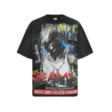 American valley washed distressed printing short-sleeved t-shirt valeforever hoodie sweatshirt long