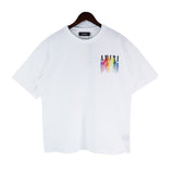 Cross-border wholesale correct version am splash ink flow paint camouflage starry sky graffiti letter short-sleeved high street couple t