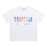 trap gradient letter tiger head short sleeve european and american high street trap star printing t-shirt loose s