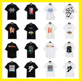 wholesale pa angel coconut tree flame letter logo graffiti paint short-sleeved t-shirt