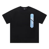 trap gradient letter tiger head short sleeve european and american high street trap star printing t-shirt loose s