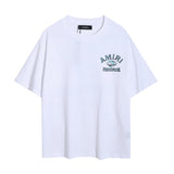 Wholesale foreign trade amir washed distressed tiger head number & letter logo short sleeve t-shirt