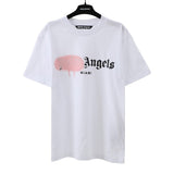 wholesale pa angel coconut tree flame letter logo graffiti paint short-sleeved t-shirt